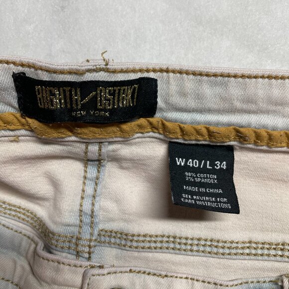 8ighth Dstrkt Mens Blue Pink Boho Embroidered Embellished Denim Jeans 40x34 - Picture 11 of 15